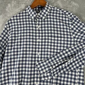 J Crew Shirt Mens Large Plaid Button Down Slim Fit Linen Summer Casual Preppy
